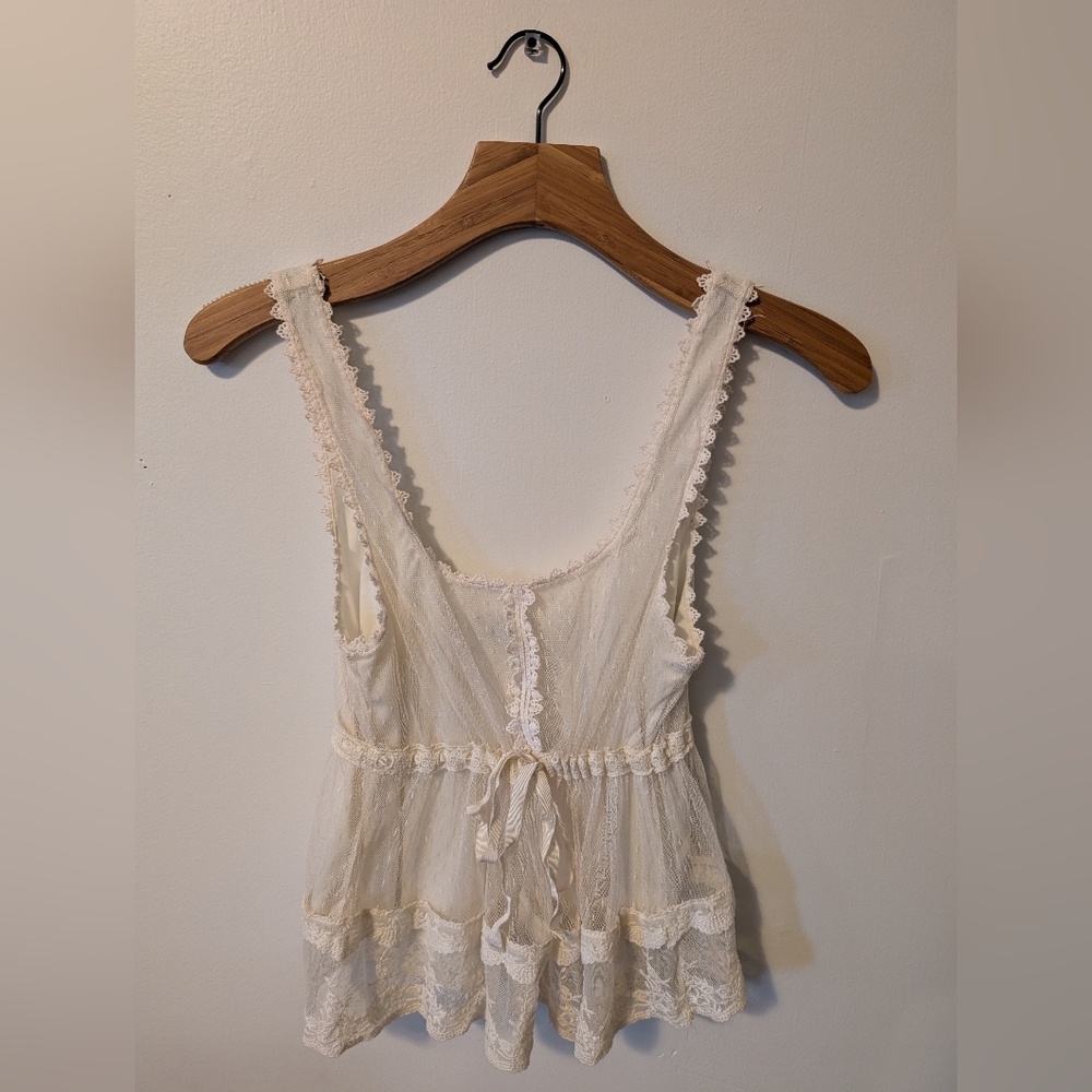 Forever 21 Ivory Lace Detail Top